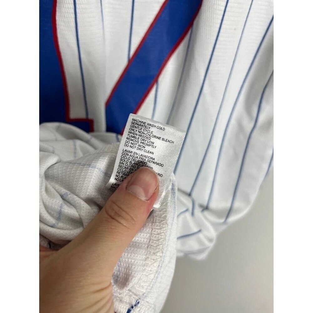 Majestic Chicago Cubs Kris Bryant 17 Pinstripe Jersey Youth L 14/16 Collectible - Picture 5 of 6